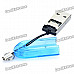 USB 2.0 TF Card Reader w/ Strap - Blue