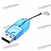 USB 2.0 TF Card Reader w/ Strap - Blue