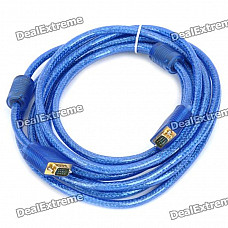 Gold-plated VGA Male to Male Connection Cable - Transparent Blue