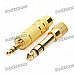 Gold Plated 6.5mm Male to 3.5mm Female + 3.5mm Male to 6.5mm Female Adapter Connectors