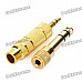 Gold Plated 6.5mm Male to 3.5mm Female + 3.5mm Male to 6.5mm Female Adapter Connectors