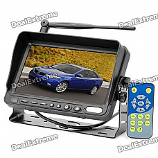 7" LCD Car Wireless Rearview Camera Monitor w/ Dual IR Night Vision Waterproof CCD Cameras - Black
