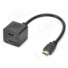 1080P One HDMI Male to Dual HDMI Female Adapter Splitter (25cm-Cable)