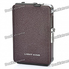 Automatic Ejection Cigarette Case w/ Windproof Butane Jet Torch Lighter - Coffee (Holds 10)