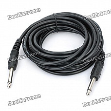 6.35mm Male to Male Audio Connection Cable for Guitar / Bass - Black (5M-Length)