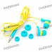 Genuine Kanen E10 Noise Isolation In-Ear Earphone - Blue + Yellow (3.5mm Jack / 120cm Cable)