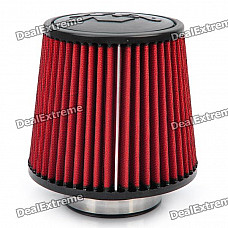 Universal Super Power Flow Stainless Steel Air Filter for Car - Red + Black