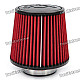 Universal Super Power Flow Stainless Steel Air Filter for Car - Red + Black