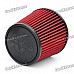 Universal Super Power Flow Stainless Steel Air Filter for Car - Red + Black