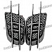 Shark Gills Style Carbon Fiber Air Outlet Car Decorative Sticker - Black (Pair / Size L)