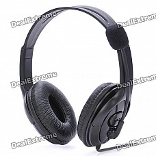 USB Connector Headset Headphone w/ Microphone / Volume Control - Black (180cm-Cable)