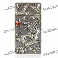 Cool Dragon Pattern Butane Lighter with White 1-LED Light & Money Detector - Bronze (1 x AC3)