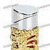 Dragon and Phoenix Pattern Butane Lighter with Red / Blue / Green Flashing Light - Gold (1 x AG3)