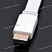 Gold Plated 3D 1080P HDMI V1.4 Male to Male Flat Connection Cable - White (1.5M-Length)