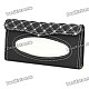 PU Leather Car Sun Visor Tissue Paper Holder Dispenser Box - Black + White