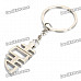 Chinese Character Xi (Meaning Happy) Shaped Keychain with Magnet - Silver + Gold (Pair)