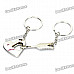 Stylish Arrow & Heart Style Couple Lovers Keychain - Silver (Pair)
