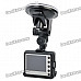 720P Car DVR Video Road Safety Guard Camera w/ AV-Out / USB 2.0 - Black (2.0" TFT)