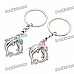 Sweet Dolphin Style Couple Lovers Keychain - Silver (Pair)
