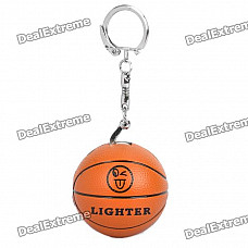 Basketball Style Butane Lighter Keychain - Orange