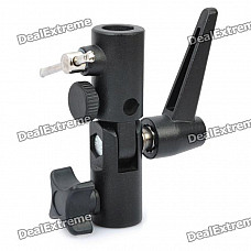 Multi-Function Flash Umbrella Holder / Mount / Bracket w/ 1/4" + 3/8" Screw Adapter - Black