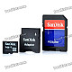 Genuine SanDisk TF / Micro SD Memory Card w/ SD / Mini SD Adapter - 4GB (Class 4)