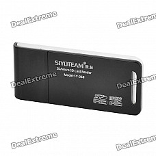 SIYOTEAM USB 2.0 SD / TF Card Reader - Black (Max. 16GB)