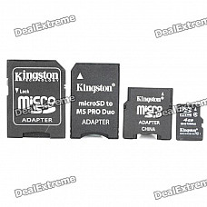 Genuine Kingston TF / Micro SD Memory Card w/ SD / MS PRO Duo / Mini SD Adapter (Class 4 / 4GB)
