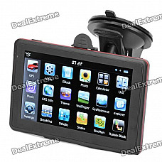 5" Resistive Screen WinCE 6.0 GPS Navigator w/ FM Transmitter / TF / 4GB / Brazil Map - Black + Red