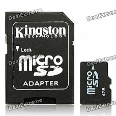 TF / Micro SD Memory Card w/ SD Adapter - 4GB