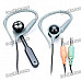 Earhook Style Stereo In-Ear Earphones - Grey + Black (Dual 3.5mm Jack / 1.8M)