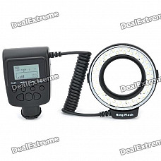 Travor RF550D 1.6" LCD White 48-LED 7-Mode Macro LED Ring Flash Light for DSLR Camera (4 x AA)