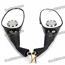 Motorcycle Rearview Mirror MP3 Player Speaker with FM / SD Slot - Pair (DC 12V)