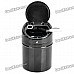 Spring Cap Garbage Can Style Ashtray - Black