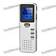 1.0" LCD Voice Recorder with MP3 Music Player - Silver (4GB)