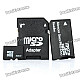 Micro SD/TF Card with SD Card and MS Card Adapter - Black (8GB / Class 6)