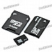 Micro SD/TF Card with SD Card and MS Card Adapter - Black (8GB / Class 6)