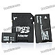 Micro SD/TF Card with SD Card and MS Card Adapter - Black (16GB / Class 6)