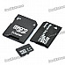 Micro SD/TF Card with SD Card and MS Card Adapter - Black (16GB / Class 6)