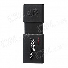 Genuine Kingston DataTraveler 100 G3 USB 3.0 Flash Drive - Black (16GB)