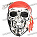 Pirate Skull Style Mask - Silver + Red