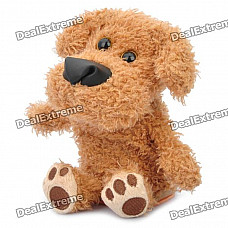 Cute Talking Mimicry Stuffed Dog Pet - Brown (3 x AAA)