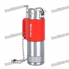 Cool Butane Gas Lighter w/ Chain - Red + Silver