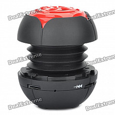 Mini Stylish Flower Style Rechargeable MP3 Player Speaker w/ TF Slot - Black