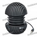 Mini Ball Style Rechargeable MP3 Player Speaker w/ SD Slot - Black