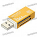 SIYOTEAM USB 2.0 Multi in One Memory Card Reader - Orange (Max. 32GB)