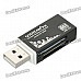 SIYOTEAM USB 2.0 Multi in One Memory Card Reader - Black (Max. 32GB)