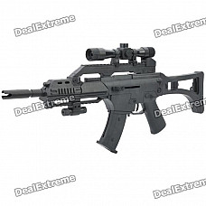 P41 6mm BB Submachine Gun Toy with Laser Sight and Blue Light Flashlight - Black