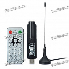 Mini DVB-T Digital TV USB 2.0 Dongle Stick w/ Remote Controller - Black