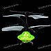 Indoor UFO Mini Flying Saucer Spaceship Toy w/ Charger and Remote Controller - Green + Black